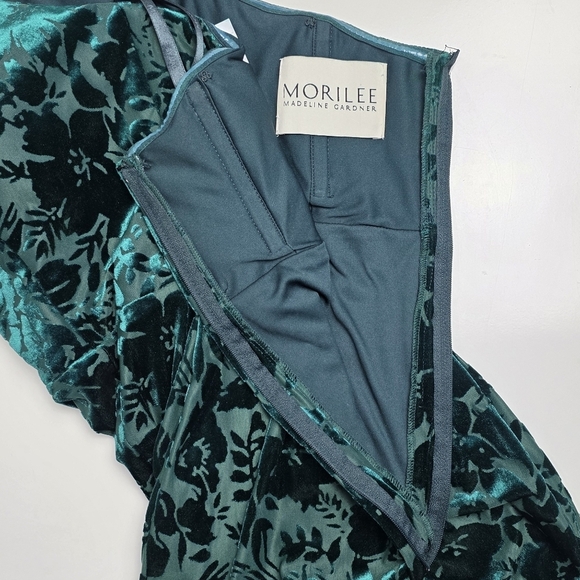 Mori Lee Strapless Floral Velvet Bridesmaid Dress - 8/10 - Picture 11 of 11